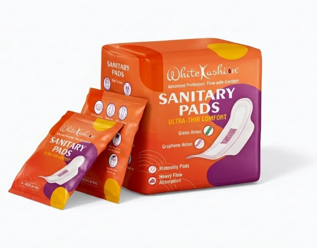White Kushion Sanitary Pad | Pack of 2 (1+1)