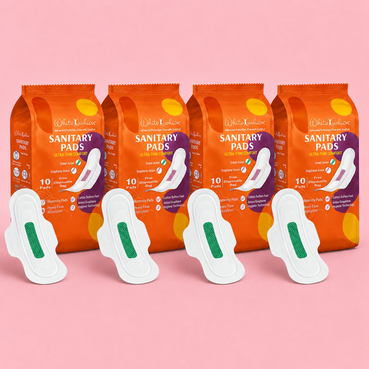 White Kushion Anion Sanitary Pads