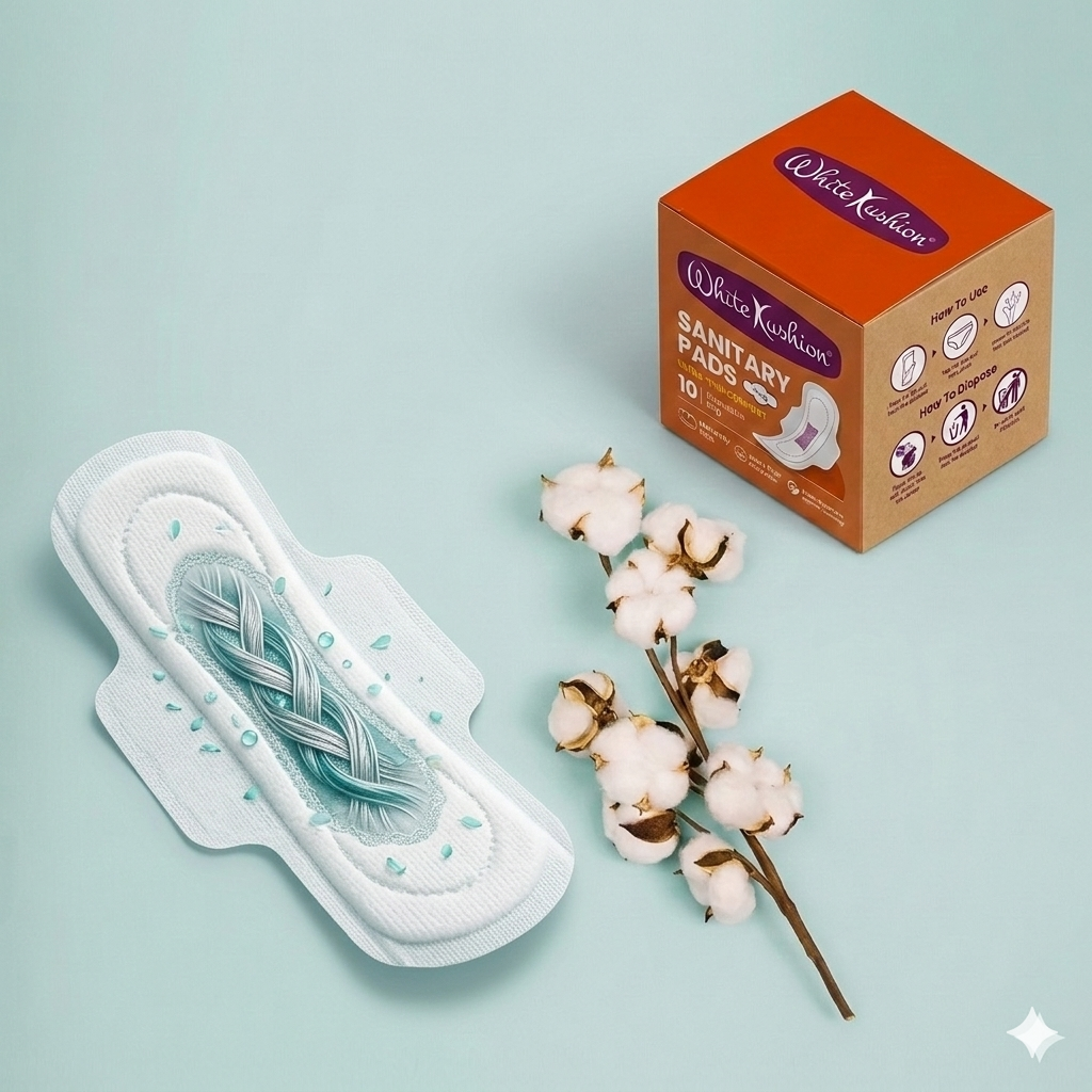 White Kushion Anion Sanitary Pads
