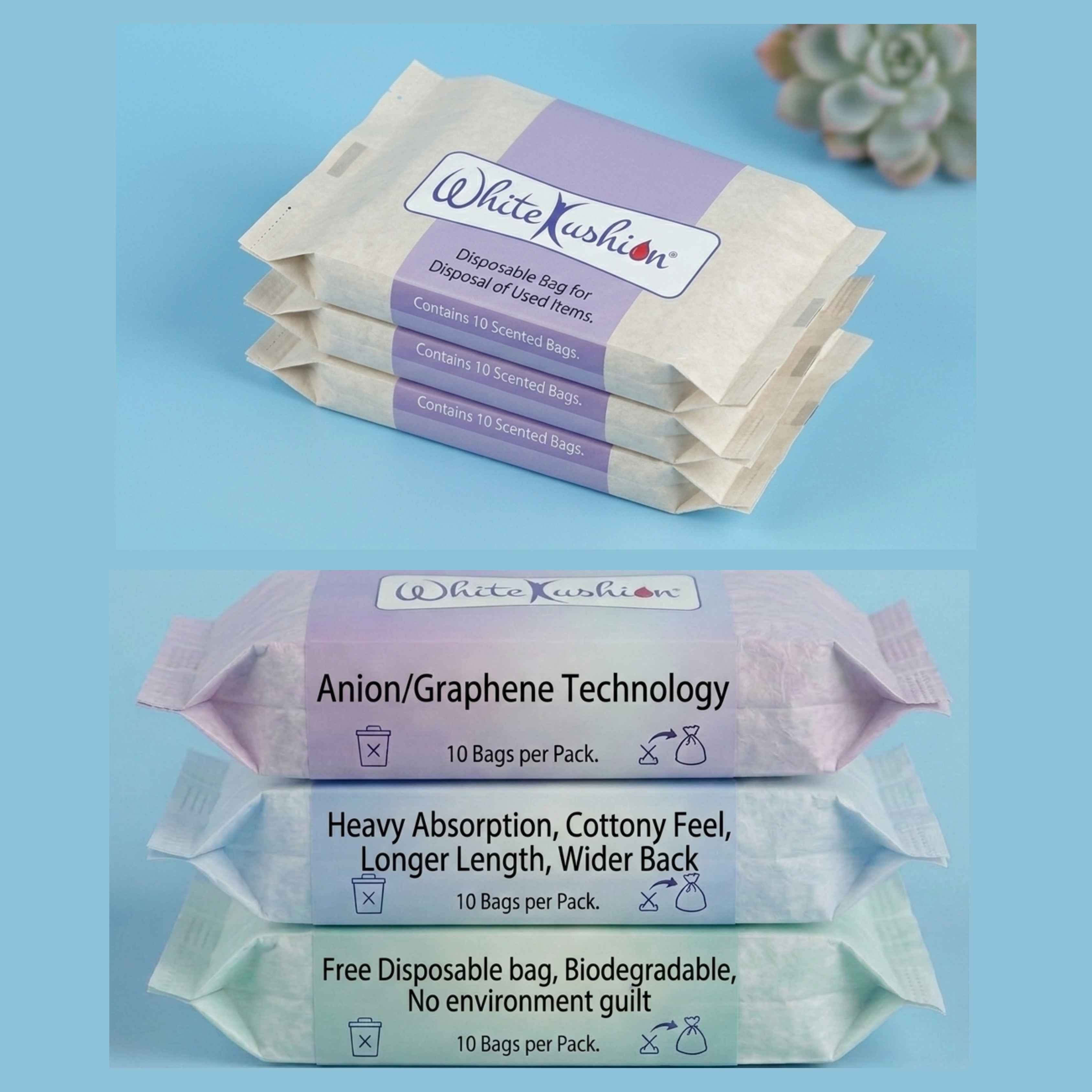 White Kushion Anion Sanitary Pads