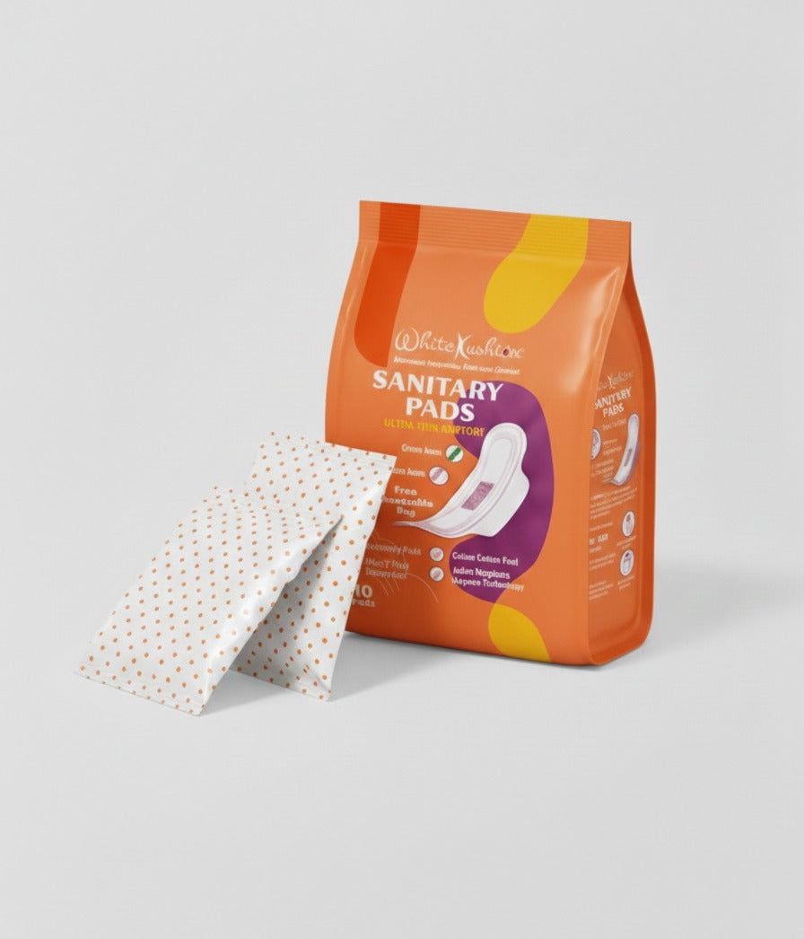 White Kushion Sanitary Pad | Pack of 2 (1+1)